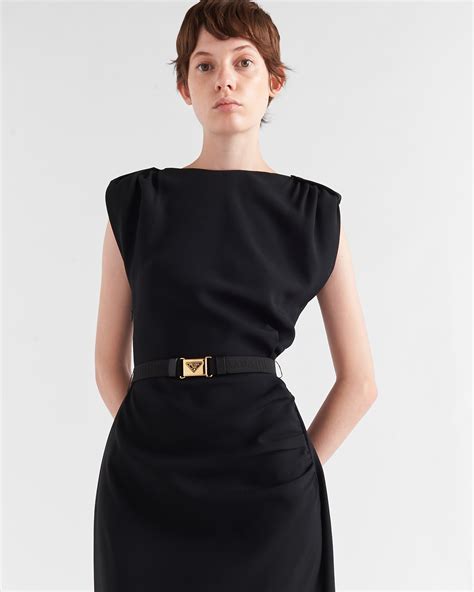 Black Sablé Dress With Belt 